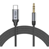 Jack Tech-Protect UltraBoost garso USB-C / 3,5 mm mini lizdo kabelis 1 m - juodas