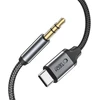 Jack Tech-Protect UltraBoost garso USB-C / 3,5 mm mini lizdo kabelis 1 m - juodas