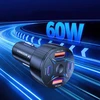 Wozinsky WLS-04 60W Car Charger 2xUSB-C 2xUSB-A - Juodas