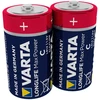 2x R-14 R14 C 1,5 V šarminės „Varta Longlife Max Power“ baterijos