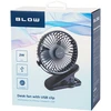 44-506# Stalinis ventiliatorius su spaustuku, 10 cm, USB + baterija, juodas