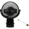 44-506# Stalinis ventiliatorius su spaustuku, 10 cm, USB + baterija, juodas