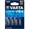 4x R-03 R03 AAA 1,5 V šarminės „Varta Longlife Power“ baterijos