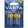 6x 6 vnt. R-06 R06 AA LR06 1,5 V VARTA Longlife Power šarminės baterijos