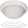 Sieninis šviestuvas Orno 8080T/MAT-TRIO/MS/PL, šviestuvas su mikrobangų judesio jutikliu, 75 W, E27, IP44, IK10, matinis polikarbonatas, kabelių sandarikliai