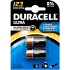 8702# Ličio baterijos 3v`cr123 Duracell, 2 vnt. lizdinėje pakuotėje