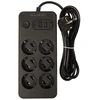Blow PS-620 6 lizdų tinklo ilgintuvas 3xUSB 1xUSB-C 2m juodas 2x1mm