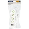 Blow PS-320 3 lizdų 3xUSB tinklo ilgintuvas 2m baltas 2x1mm