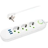 Blow PS-320 3 lizdų 3xUSB tinklo ilgintuvas 2m baltas 2x1mm