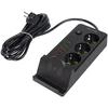 Blow PS-350U 3 lizdų maitinimo prailginimo laidas 4xUSB+USB-PD 3m juodas 3x1mm
