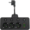 Blow PS-310 skirstytuvas, 3 lizdai + 2xUSB + 2xUSB-C, 0.1 m, juodas, 3x1 mm prailginimo laidas