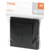 Łącznik „Malta“ šviestuvo jungiklis, 10A, 250V, WP-2M, matinės juodos spalvos