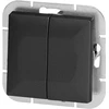 Łącznik Perlinis sietyno jungiklis, 10A, 250V, WP-2P, juodas