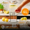 AD 6742 Geriamasis indas su čiaupu 4 l | stiklinis dozatorius su grioveliuotu stiklu ir metaliniu stovu