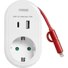 Orno Adapteris su USB įkrovikliu ir įkrovimo laidu (C tipo + „Lightning“), 1x2P+Z Schuko, 2xUSB (A+C tipo), maks. 3,4 A