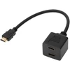 Cabletech Kabelis HDMI 19pol kištukas - 2xHDMI lizdai 0.30m, juodas