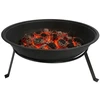 Adler AD 6818 Lauko židinys 55 cm su grotelėmis, plieno židinys malkoms ir briketams, atsparumas iki 500°C,