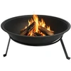 Adler AD 6818 Lauko židinys 55 cm su grotelėmis, plieno židinys malkoms ir briketams, atsparumas iki 500°C,