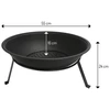 Adler AD 6818 Lauko židinys 55 cm su grotelėmis, plieno židinys malkoms ir briketams, atsparumas iki 500°C,