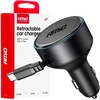 Automobilinis įkroviklis su ištraukiamu C kabeliu ir USB-C 12/24V 60W AMIO-04368