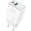 Orno Įkroviklis „Miccell VQ-T15“ sieninis įkroviklis, 20 W, USB-A + USB-C, baltas