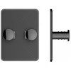 Ag807 Dvigubas sieninis kabliukas iš ABS plastiko, 5,5x7,5 cm, juodas