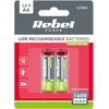 Akumulatorki REBEL AA baterijos, 1600 mAh, ličio jonų, 1,5 V, 2 vnt./bl, R6, C tipo lizdas