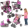 Alice Žaislinis lėlių vežimėlis Lean Toys 2in1, pilkas