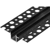 Orno Aliuminio profilis LED juostoms, 2000 x 55 x 13 mm, įleidžiamas į gipso kartoną, juodas
