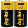 „Aqiila“ – įkraunamos USB-C baterijos – CR123A dydis – 750 mAh – 2 vnt. pakuotėje