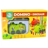 Lean Toys Žalias baterijomis veikiantis dinozaurų automobilis su domino kaladėlėmis