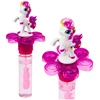 Lean Toys Muilo burbulai su vienaragiu, sukinėjasi gėlė, LED šviesa, 20 cm