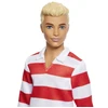 Barbie Barbė - Fashionista Ken lėlė raudonomis ir baltomis juostelėmis (HYV01)