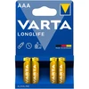 Bateria VARTA LR03 Longlife baterijos, 4 vnt./blisterinėje pakuotėje.