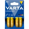 Bateria VARTA LR6 Longlife baterijos, 4 vnt./blisterinėje pakuotėje.