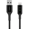 „Belkin“ išmanusis LED USB-A į „Lightning“ laidas, juodas