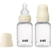 Bibs SEILINTUKAI - Kūdikių buteliukai apvalūs silikoniniai, 2 vnt. - Dramblio kaulo spalvos - 150 ml