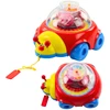 Lean Toys Vikšrinė Boružėlė Traukinukas Su Rutuliais Ir Laikrodžiu