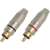 3774# RCA kištukas sidabro-metalo, aukso, juodos/raudonos spalvos