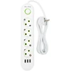 Blow PS-420 4 lizdų 3xUSB tinklo ilgintuvas 2m baltas 2x1mm