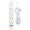 Blow PS-450 4 lizdų 3xUSB tinklo ilgintuvas 5m baltas 2x1mm