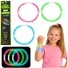 Lean Toys Neoniniai šviečiantys apyrankės rinkinys 3 vnt., lankstomi, 20 cm, vaikams ir suaugusiems, ryškiai geltona