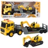 Lean Toys Žaislinis sunkvežimis su vilkiku ir ekskavatoriumi 1:16