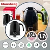Czajnik, Virdulys, Elektrinis virdulys su retro termometru, LED skydeliu, juodas, 1,7 l
