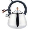 Virdulys, Nerūdijančio plieno virdulys su švilpuku, sidabro spalvos su rožinio aukso elementais, talpa 2,8 l, Klausberg, kb-7776