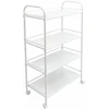 DA679B Vežimėlio stalas ant ratukų, baltas, 60x32x100