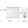 dbramante1928 - Įkrovimas - Sieninis įkroviklis GaN - USB-C 140W + 100W + 18W ES - Baltas