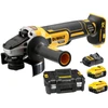 Dewalt Kampinis šlifuoklis xr li-ion 18v xr 125mm, 2 baterijos 5.0ah, dėklas