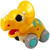 Lean Toys Žaislinis Geltonas Triceratopsas su Ratukais