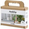 DIY Kit - Mini rankdarbių rinkinys modeliavimui, žvakidė su kriauklėmis - balkšva - 1 pakuotė (977842)